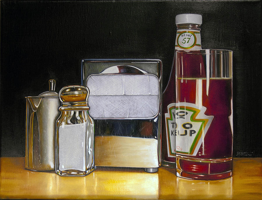 Ketchup And Diner Still Life Painting by Vic Vicini