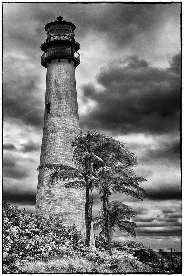 Key Biscayne FL Lighthouse black and white IMG 7167 Photograph by Greg Kluempers