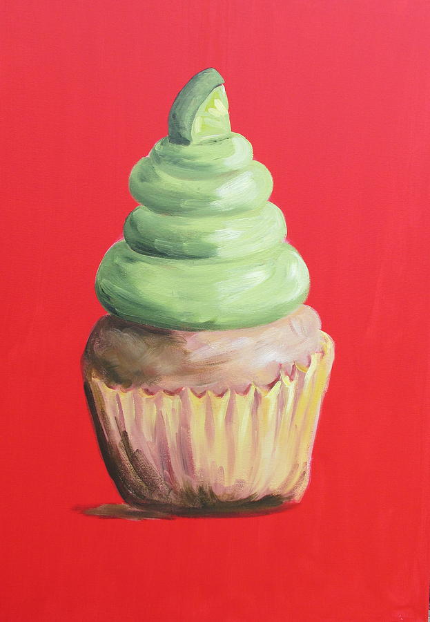 Key Lime Cupcake  Painting by Susan Richardson