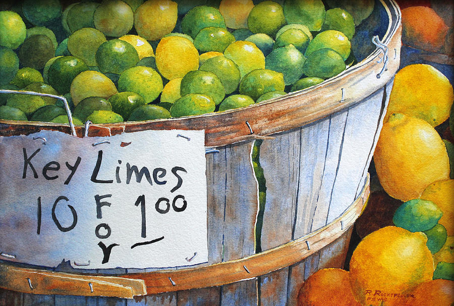 Key Limes Ten For a Dollar Painting by Roger Rockefeller