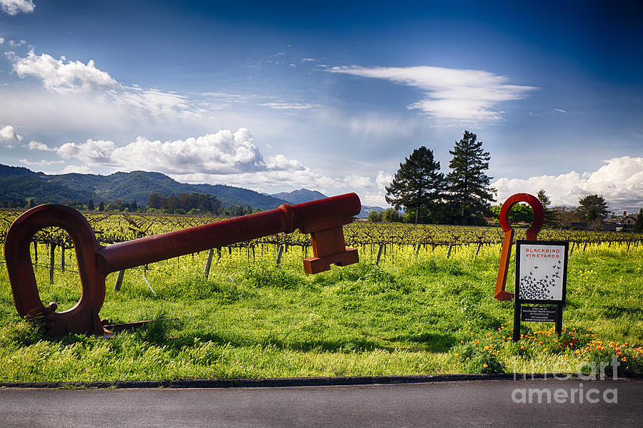 Sign Photograph - Key To Napa Valley by George Oze