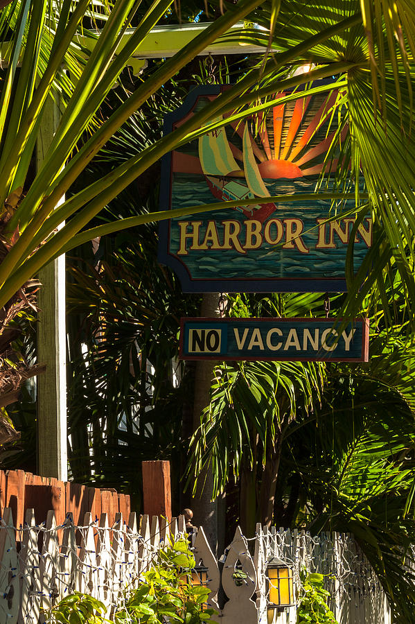 Key West Harbor Inn Sign Photograph by Ed Gleichman