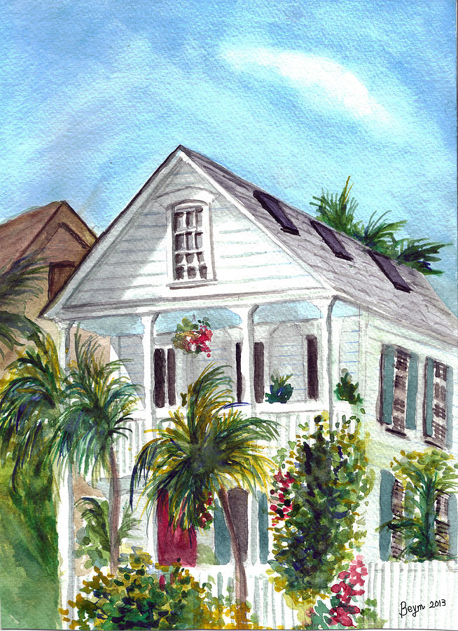 Key West House Painting by Clara Sue Beym