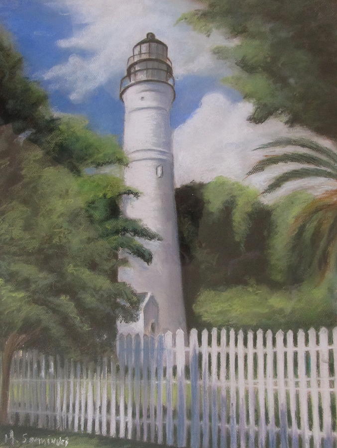 Key West Lighthouse Painting by Melinda Saminski
