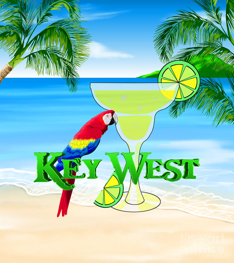 Parrot Digital Art - Key West Margarita by Chris MacDonald