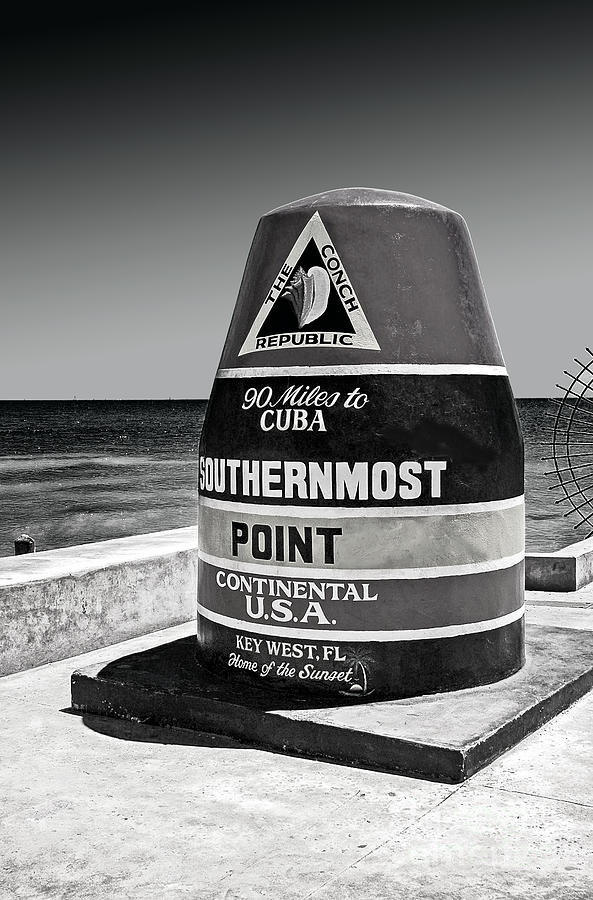 Key West Cuba Distance Marker Photograph by Phil Cardamone
