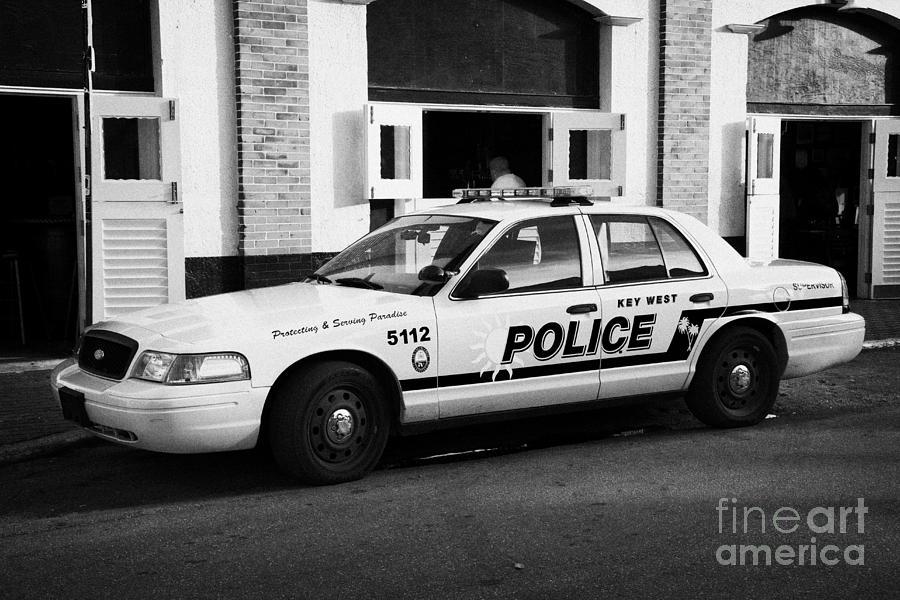Key Photograph - Key West Police Patrol Squad Car Key West Florida Usa by Joe Fox
