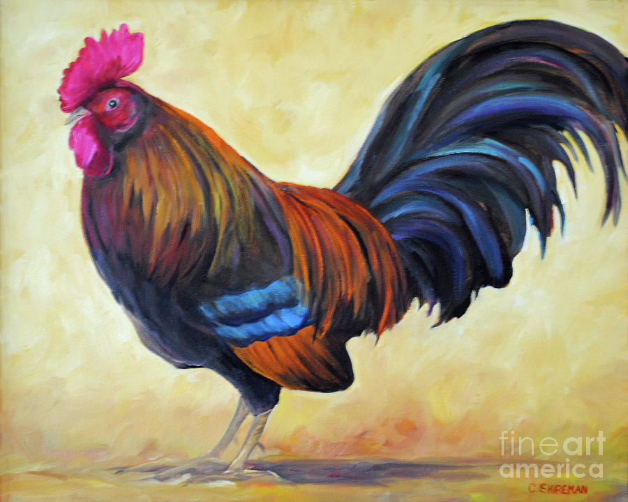 Key West Rooster Painting by Carolyn Shireman