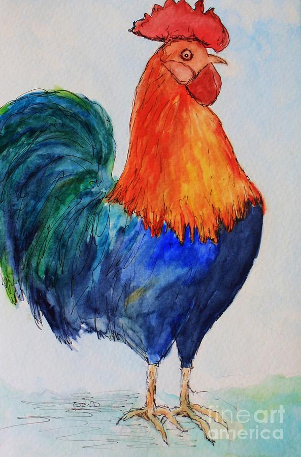 Key West Rooster Painting by Melinda Etzold