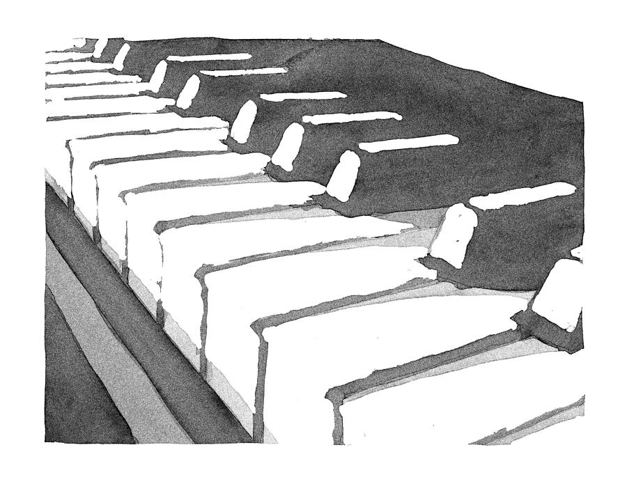 Music Drawing - Keyboard by Calvin Durham