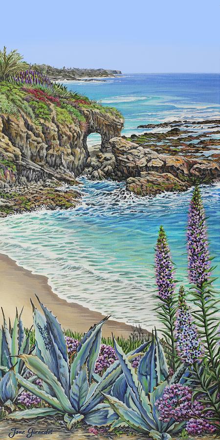 Keyhole Rock Laguna Painting by Jane Girardot