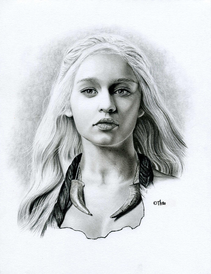 Khaleesi Drawing by Thodoris Stratigos Fine Art America