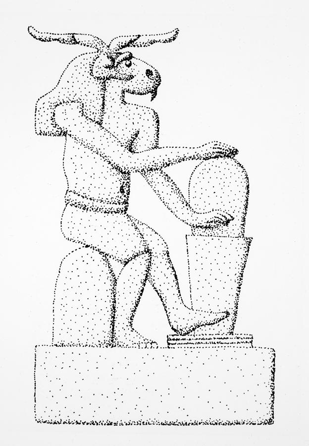 African Painting - Khnum, 300 B by Granger