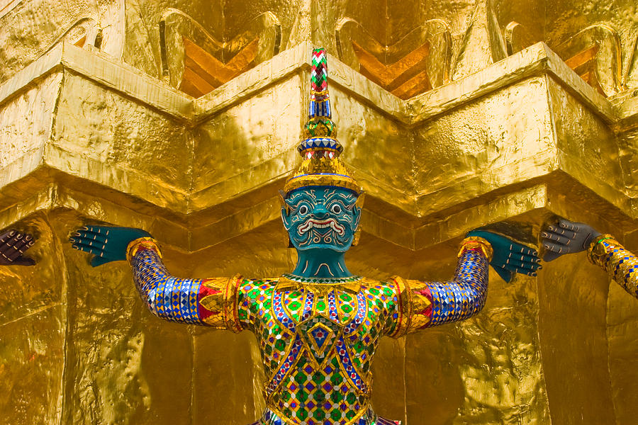 Buddha Photograph - Khon Guard by Adam Romanowicz
