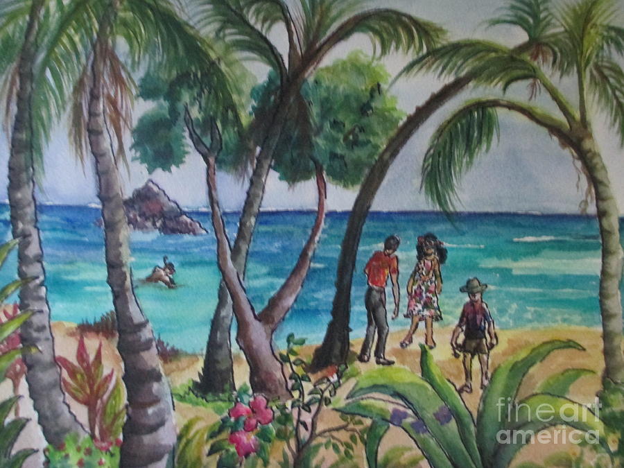 Kialua Bay Painting by Lynn Maverick Denzer