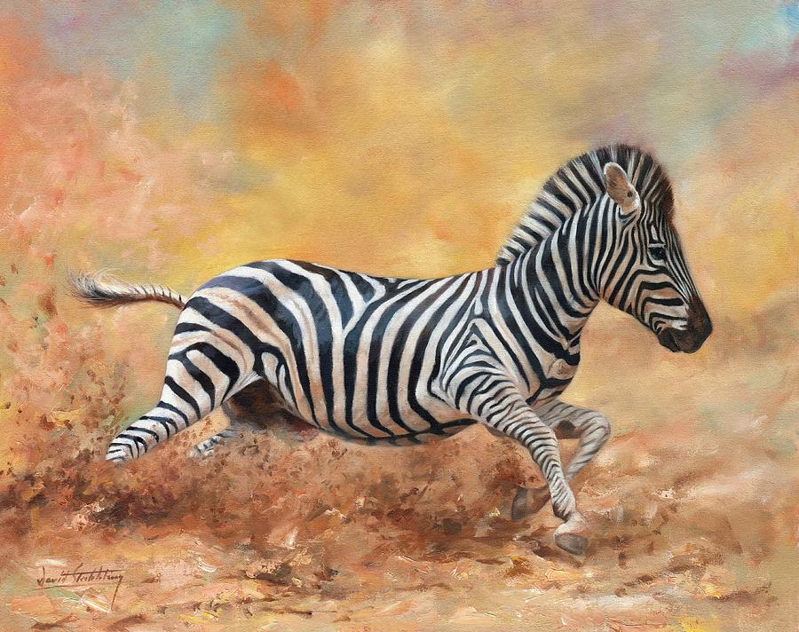 Kicking Up Dust Painting by David Stribbling