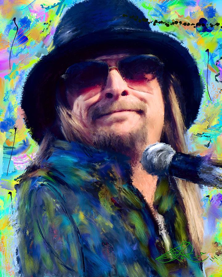 Rock And Roll Digital Art - Kid Rock Close Up by Donald Pavlica