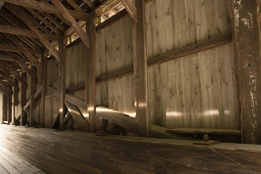 Kidder Hill covered bridge interior Photograph by Vance Bell