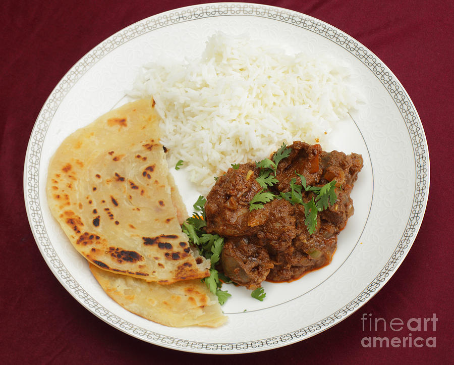 Kidney masala meal from above Photograph by Paul Cowan