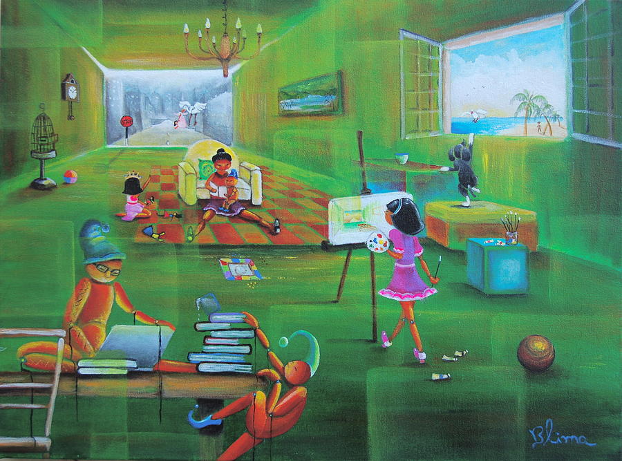 Kids and Kids Painting by Blima Efraim