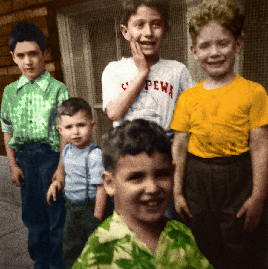 Kids colorized and textured Photograph by Steve Fields