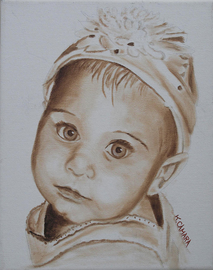 Kids in Hats - Isabella Painting by Kathie Camara