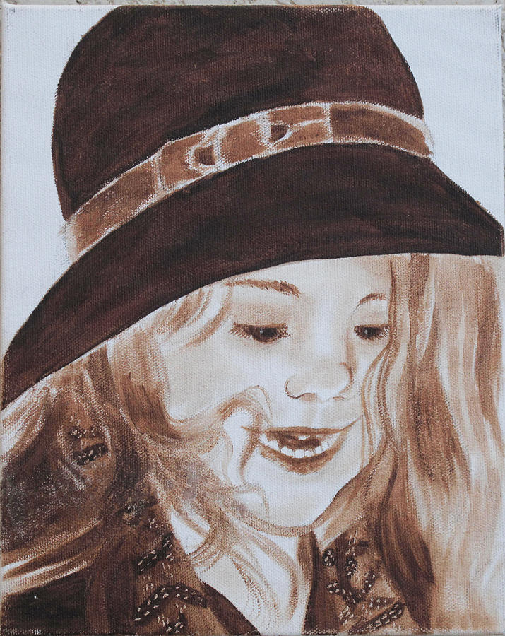 Kids in Hats - Michelle Painting by Kathie Camara