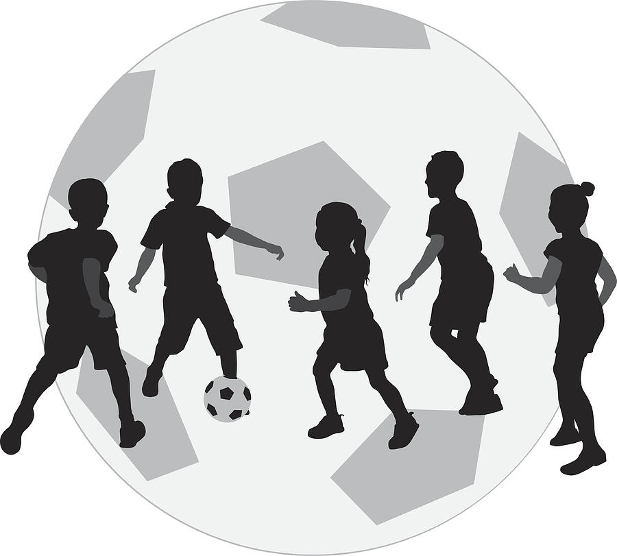Kids Playing Football Icon Drawing by A-Digit