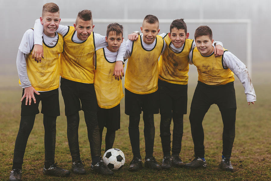 Kids Team Photo After Playing soccer. Photograph by Vgajic