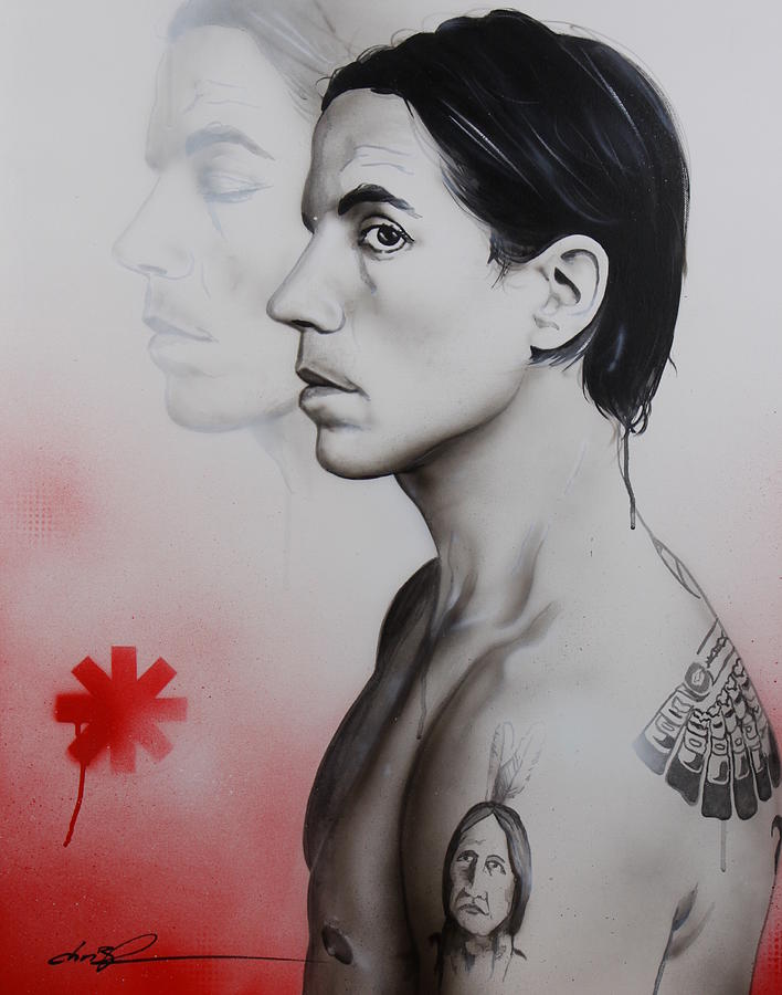 Red Hot Chili Peppers Painting - Kiedis Apache Soul by Christian Chapman Art