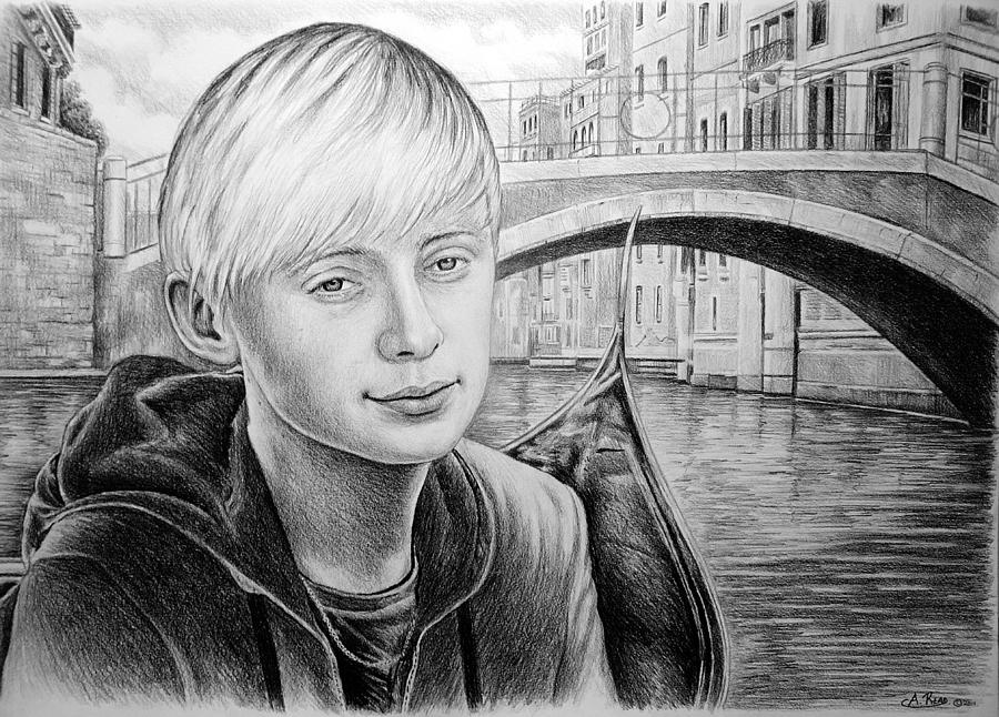 Black And White Drawing - Kieran by Andrew Read