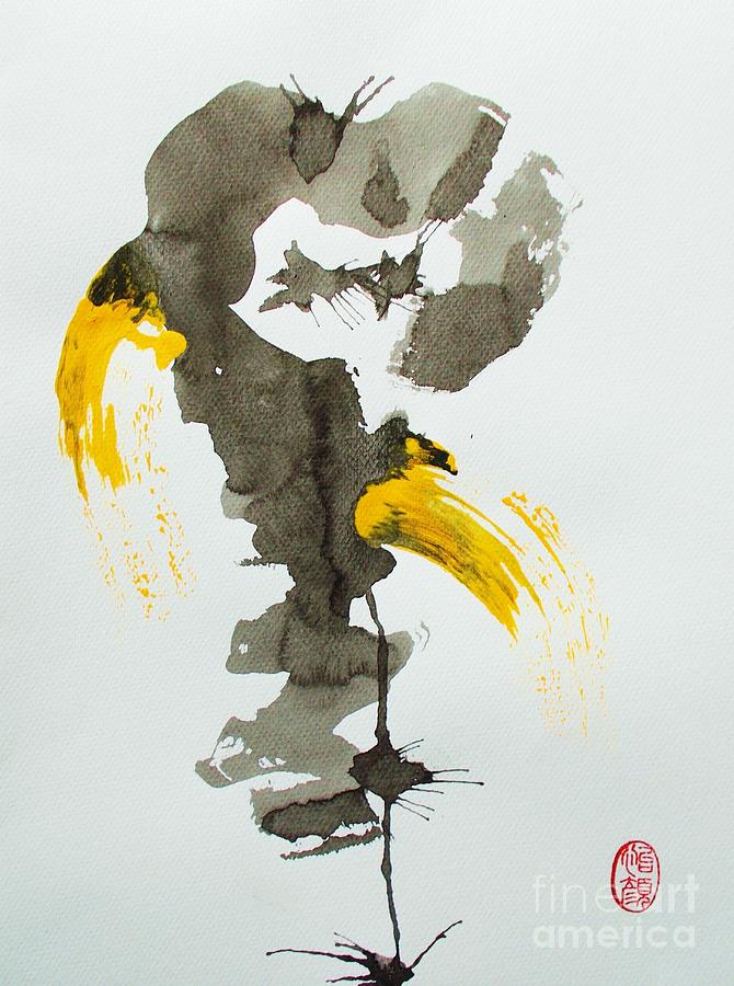 Kiiro no tori Painting by Thea Recuerdo