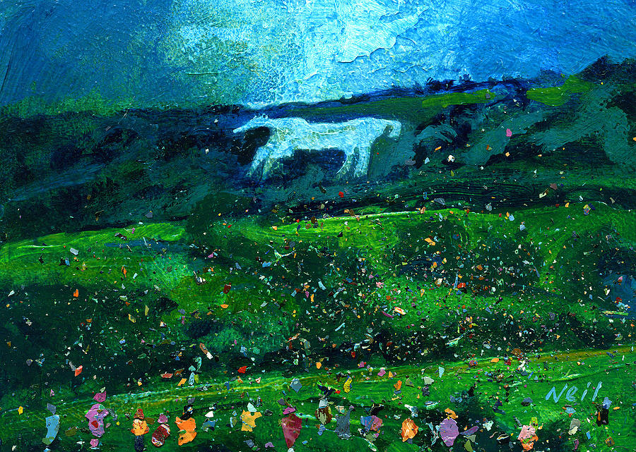 Sports Painting - Kilburn Feast under the White Horse by Neil McBride