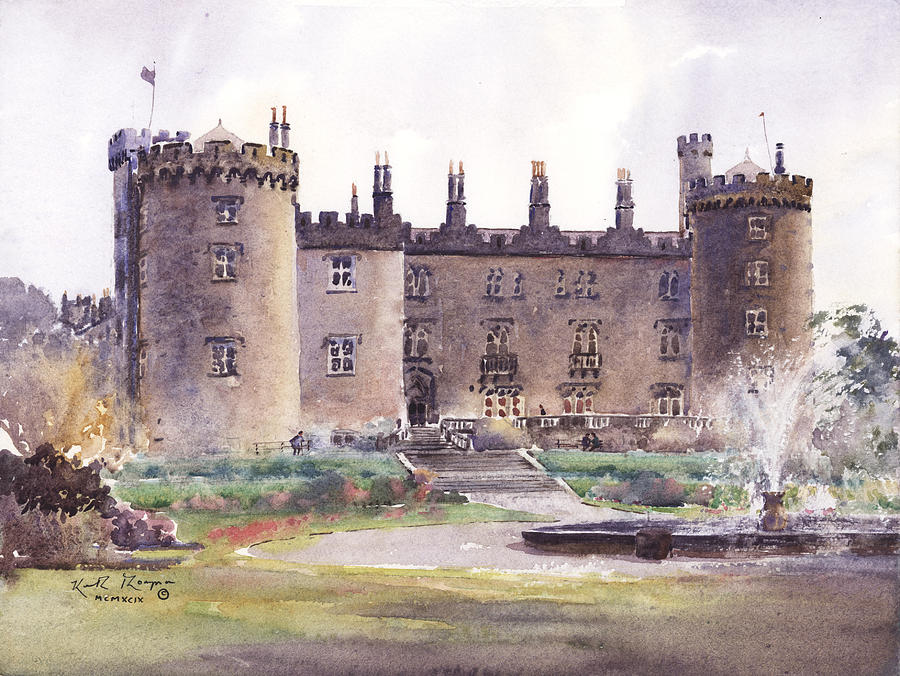 Kilkenny Castle  Rose Garden Painting by Keith Thompson