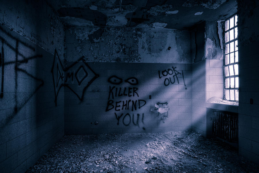 Abandoned Photograph - Killer Behind You - Abandoned Hospital Asylum by Gary Heller