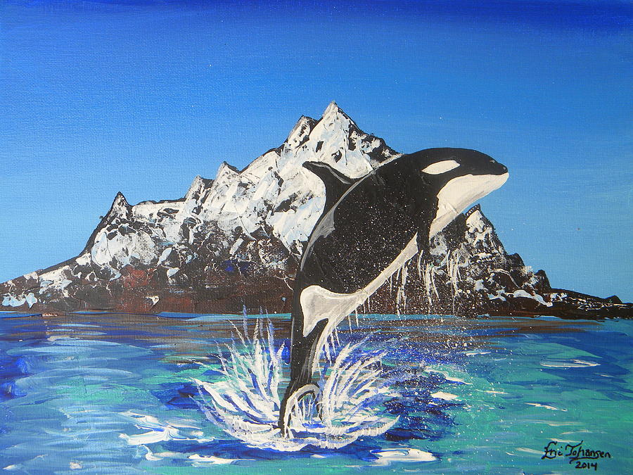 Killer Whale Breach 2 Painting by Eric Johansen