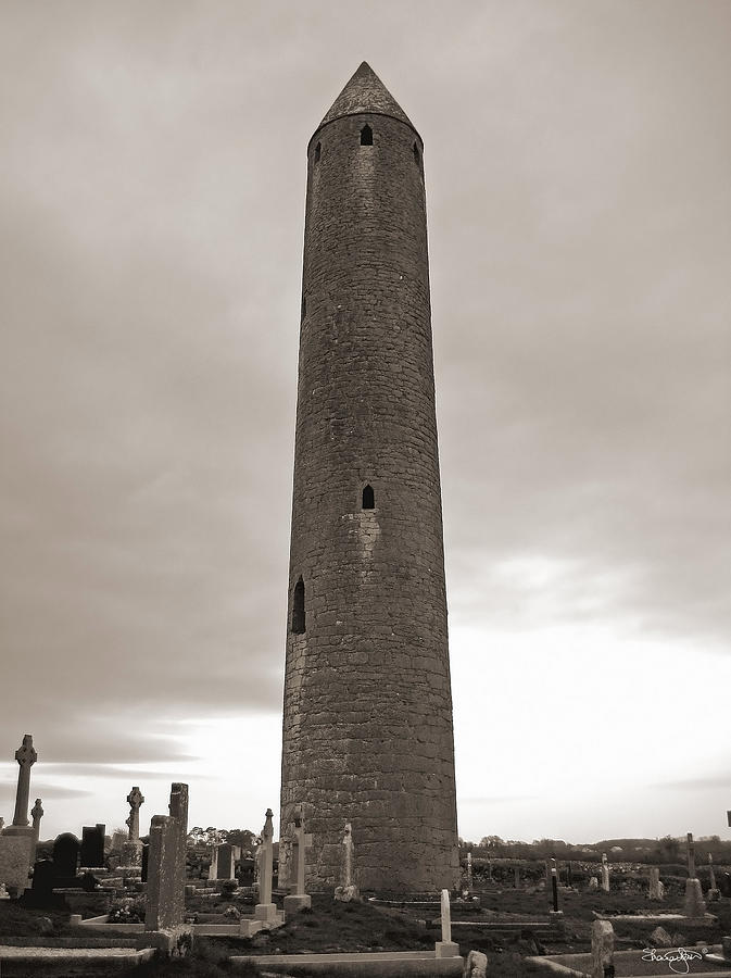 Kilmacdaugh Tower- Antique Black and White Photograph by Shanna Hyatt