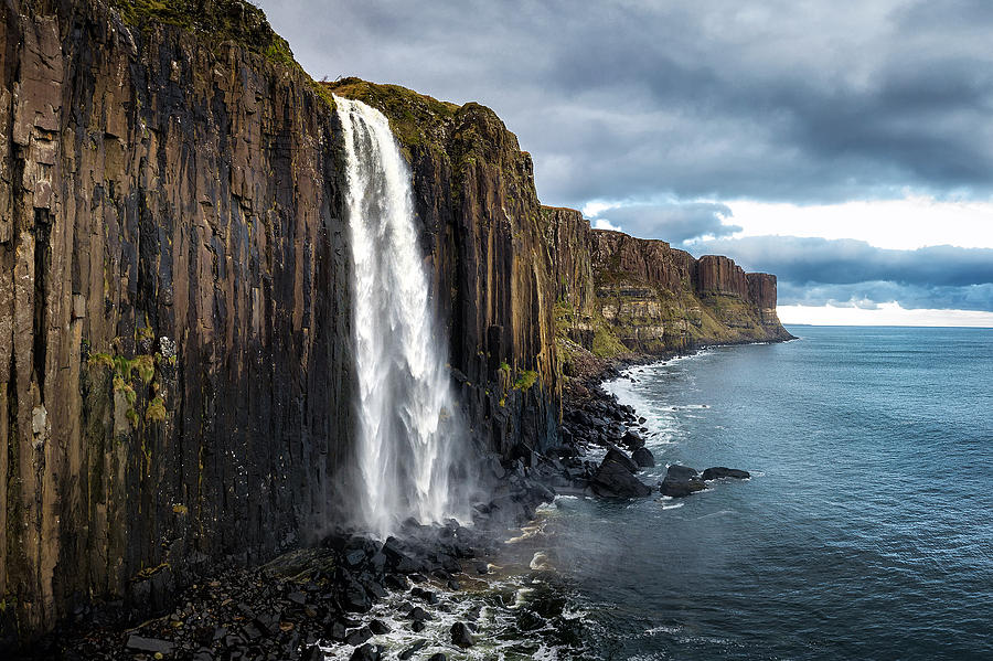 Kilt Rock and Mealt Falls , Isle of Skye, Scotland, UK. Photograph by Chan Srithaweeporn