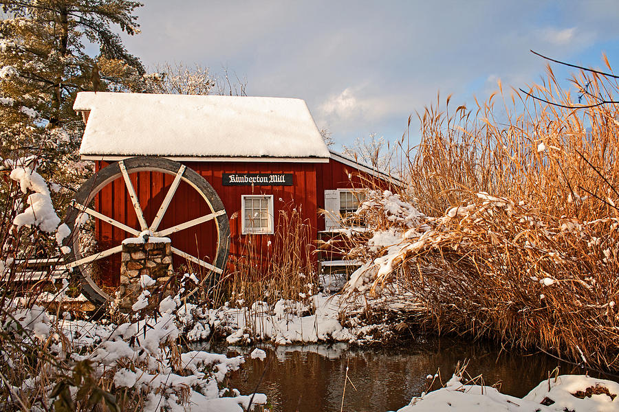 Winter Photograph - Kimberton Mill after snow by Michael Porchik