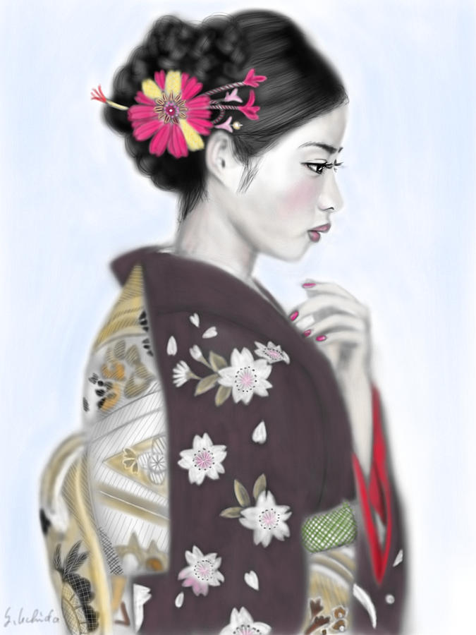 Portrait Painting - Kimono girl No.3 by Yoshiyuki Uchida