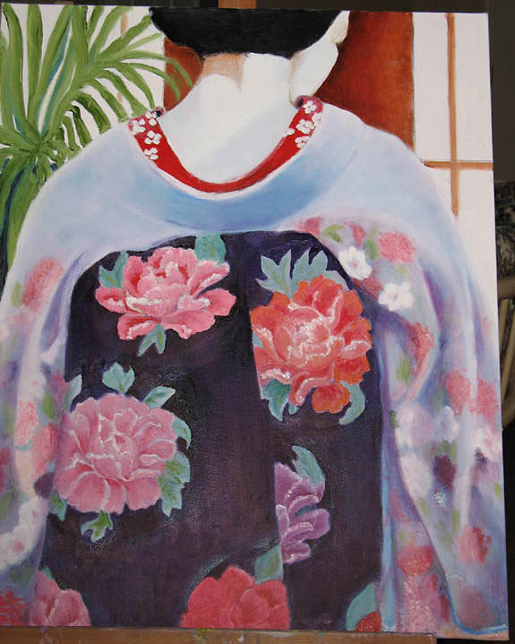 Kimono Painting - Kimono two by Judy Lewis