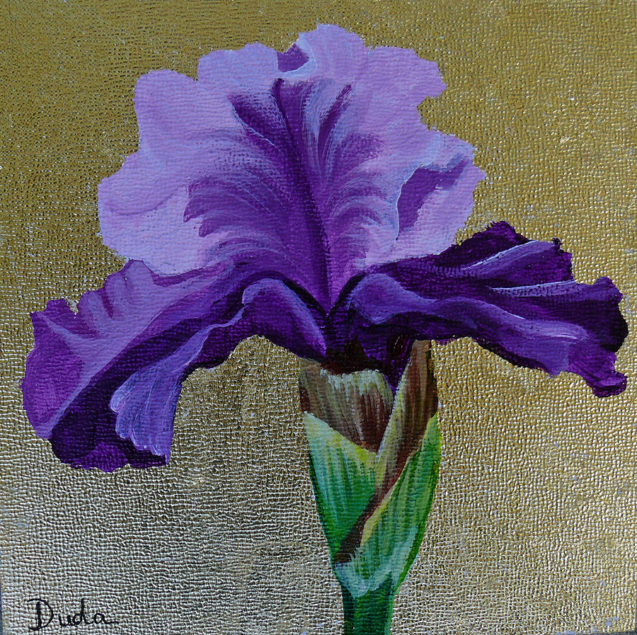 Tall Bearded Iris Painting - Kims Iris by Susan Duda