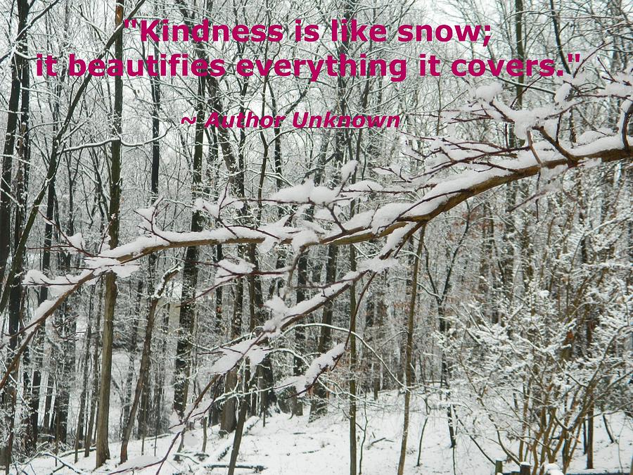 Kindness Is Like Snow Photograph by Emmy Vickers
