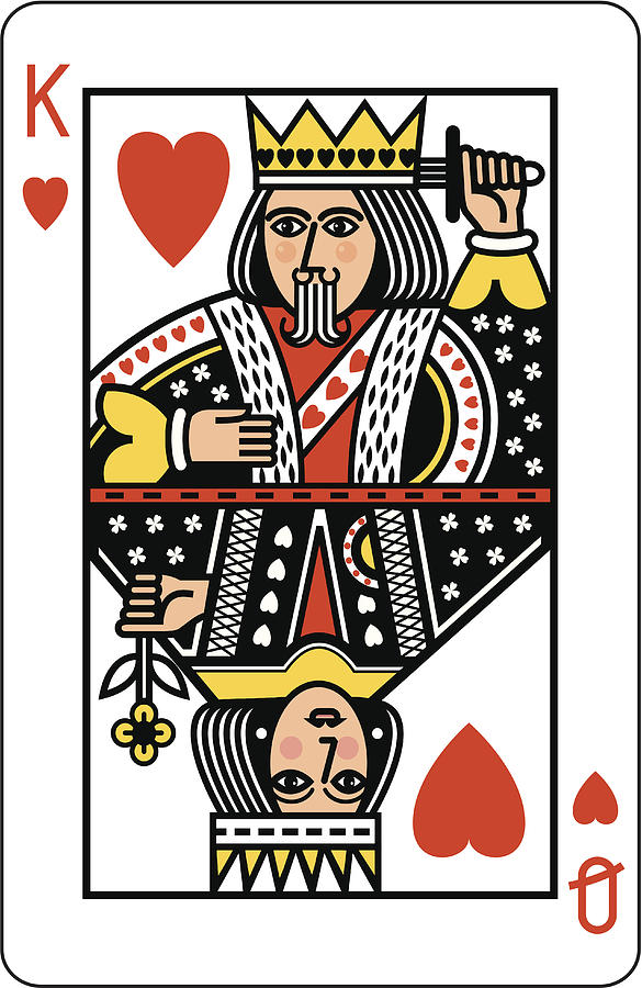 King and Queen of Hearts Playing Card Drawing by Carol_woodcock