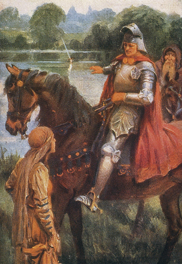 King Arthur & Excalibur Drawing by Granger