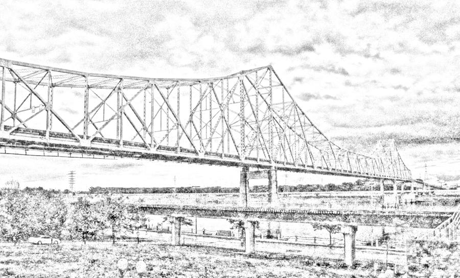 King Bridge Sketch Photograph by C H Apperson