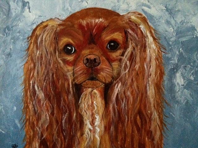 King Charles Cavalier named Rodeo Painting by Patsi Stafford