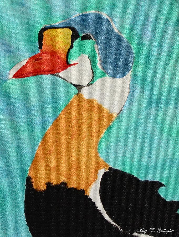 King Eider Painting by Amy Gallagher