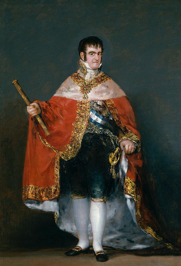 Francisco Goya Painting - King Fernando VII with the Robes of State by Francisco Goya