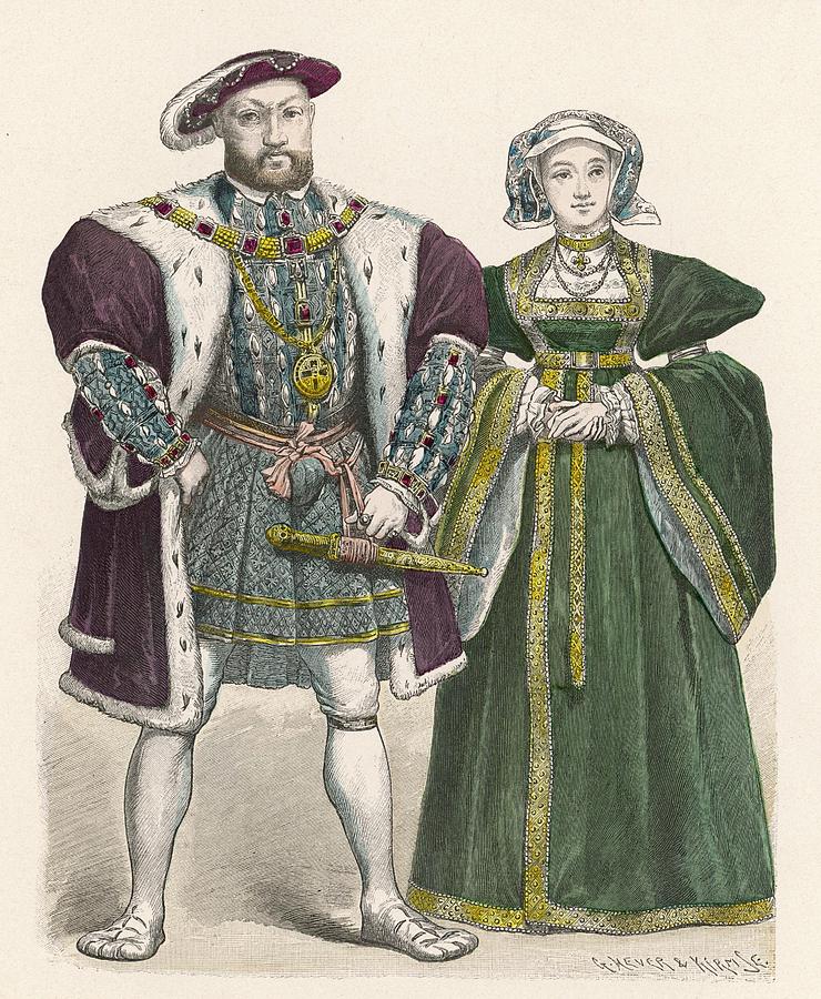 King Henry Viii (1491 - 1547) With Anne Drawing by Mary Evans Picture ...